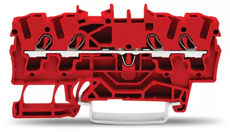 WAGO 4-Leiter-Durchgangsklemme;2,5 mm²;für Anwendungen Ex e II geeignet;rot 2002-1403