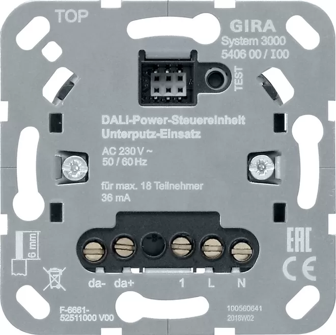 Gira S3000 DALI-Power-Steuereinheit UP-Eins. Einsatz 540600