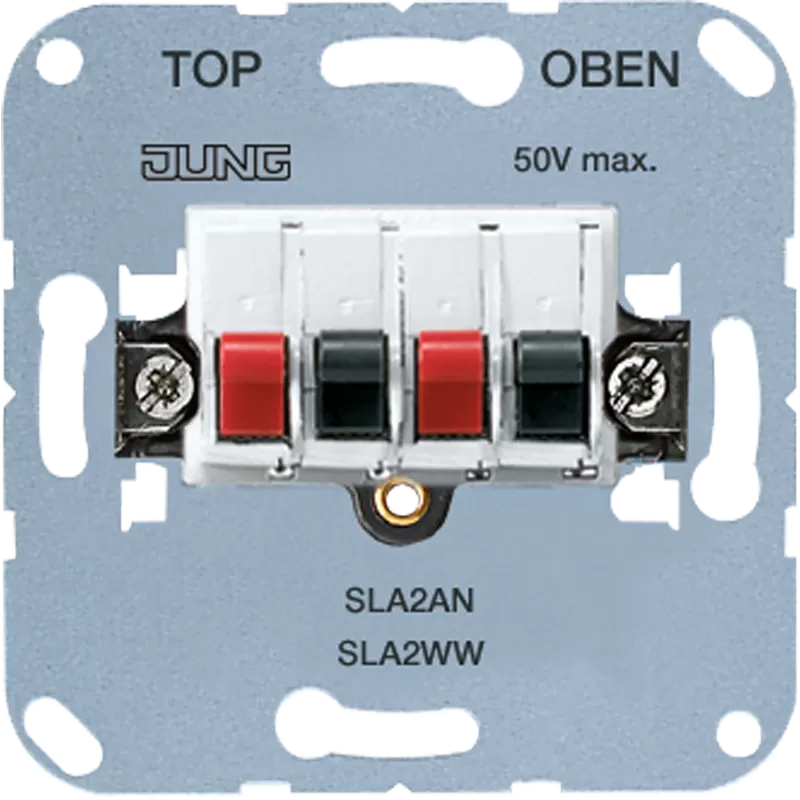 Jung Stereo-Lautsprecher-Anschlussdose 25 V ~, 60 V DC, alpinweiß SLA2WW