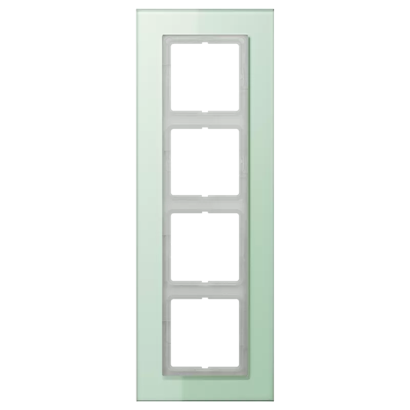 Jung Glasrahmen 4fach, senkrechte und waagerechte Montage, Glas, LS PLUS, mattweiß LSP984GLAS