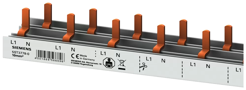 Siemens Stiftsa.schiene kompakt, 10mm2 Anschluss 1p/N Kompaktgerät 1 TE + Hilfsschalter 5ST37780