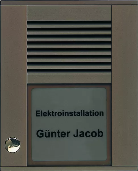 TCS Audio Außenstation Serie PDS 1 Klingeltaste (linksbündig), AP bronze PDS01-EB/04