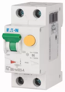 Eaton FI/LS Kombination, 6 A, 30 mA, LS-Charakteristik: B, 1p+N, FI-Charakteristik: A 236945