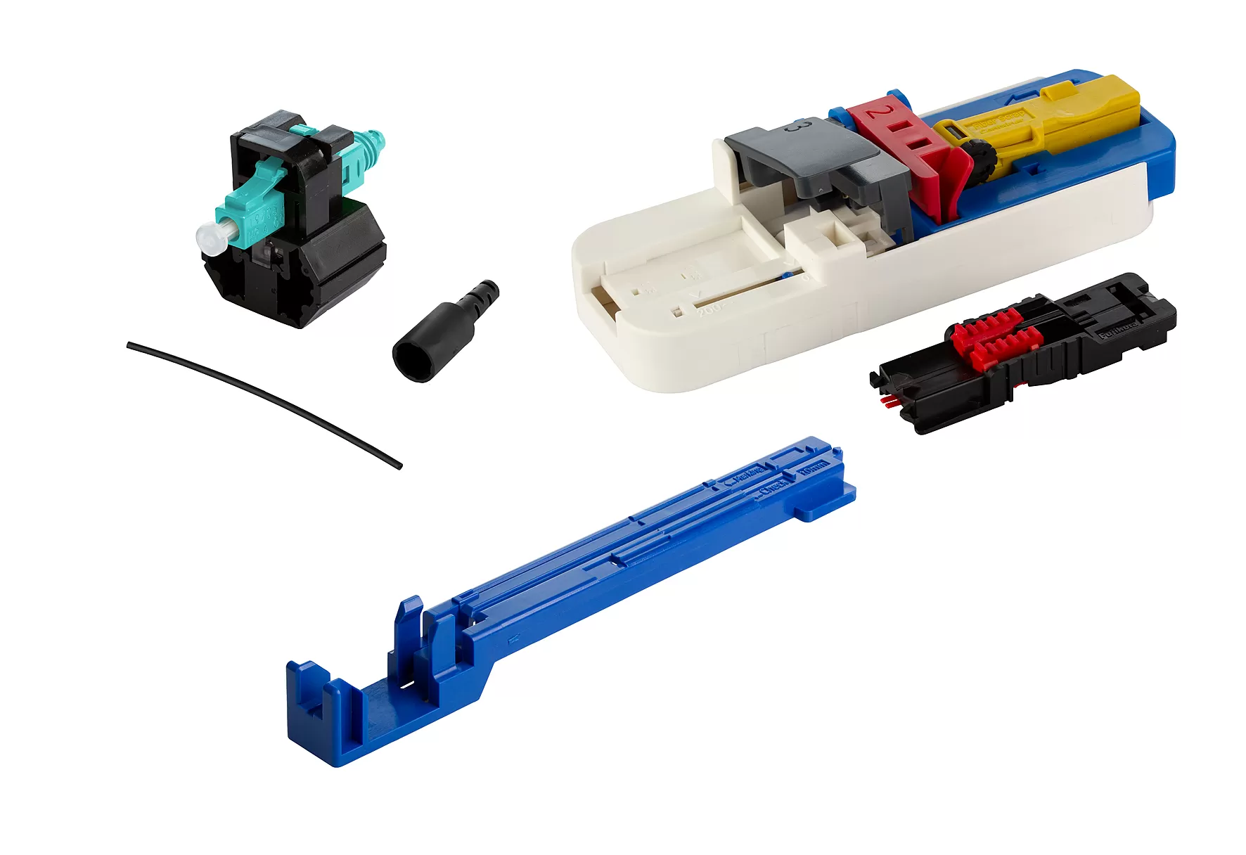 Metz Connect OpDAT FAST  Steckerbausatz LC PC OM3/OM4 20 Stück für Adern Ø 0,25 + 0,9 mm inkl. Cleaver-Set und Faser-Guide 1509MAJO002C-F