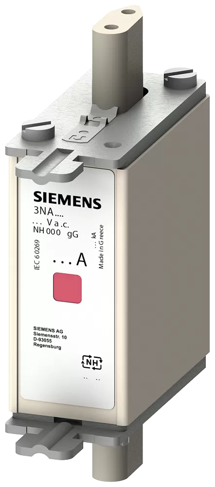 Siemens NH-Sicherungseinsatz, NH000, In: 63 A, gG, Un AC: 500 V, Un DC: 250 V 3NA7822