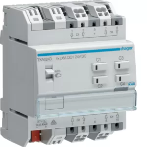 Hager Rolll.-/Jalousieaktor 4f KNX easy, 24V TXA624D