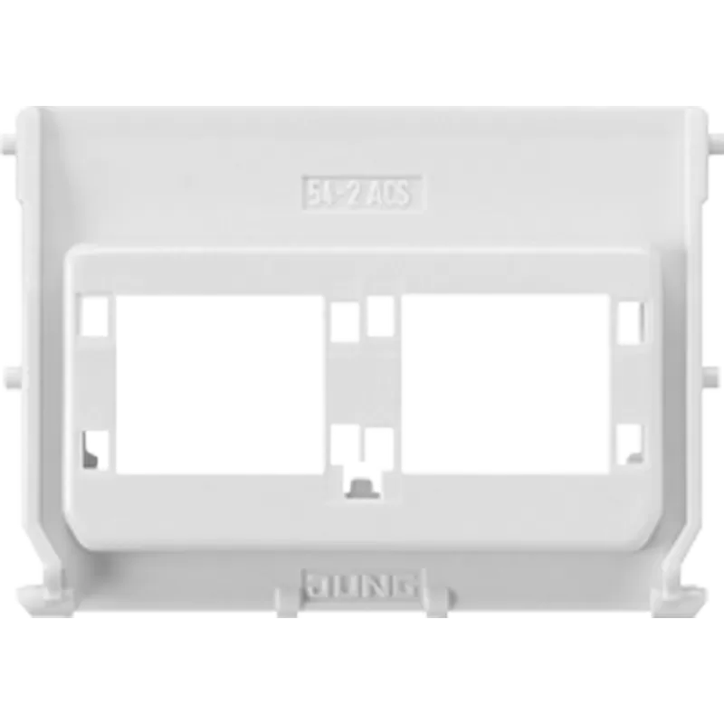 Jung Montage-Einsatz, 2fach, für 2 Einzelmodule 8 (8) E-DATmodul, RJ 45 System, geschirmt, METZ CONNECT (BTR) Nr. 130910-i, Cat. 6 54-2ACS