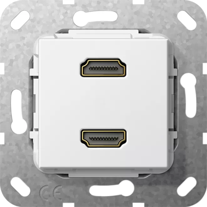 Gira HDMI™ 2f Kpl. Einsatz Reinweiß 567103