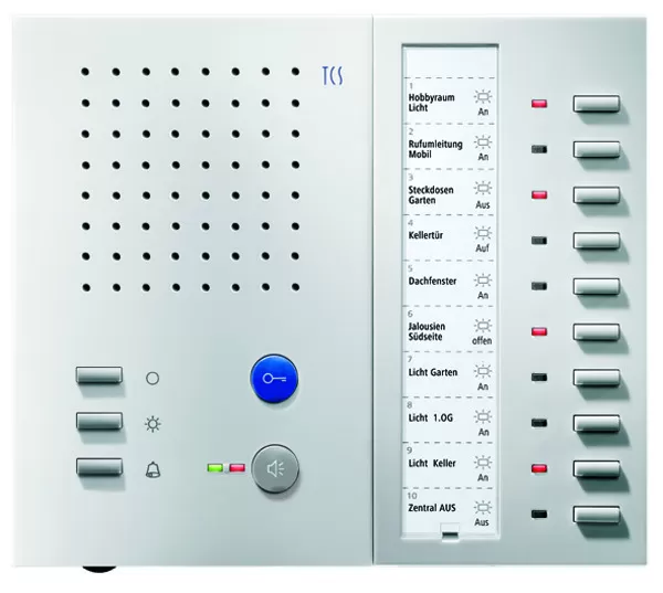 TCS Audio Innenstation zum Freisprechen Serie IMM 5 + 10 Tasten, Aufputzmontage weiß IMM2100-0140