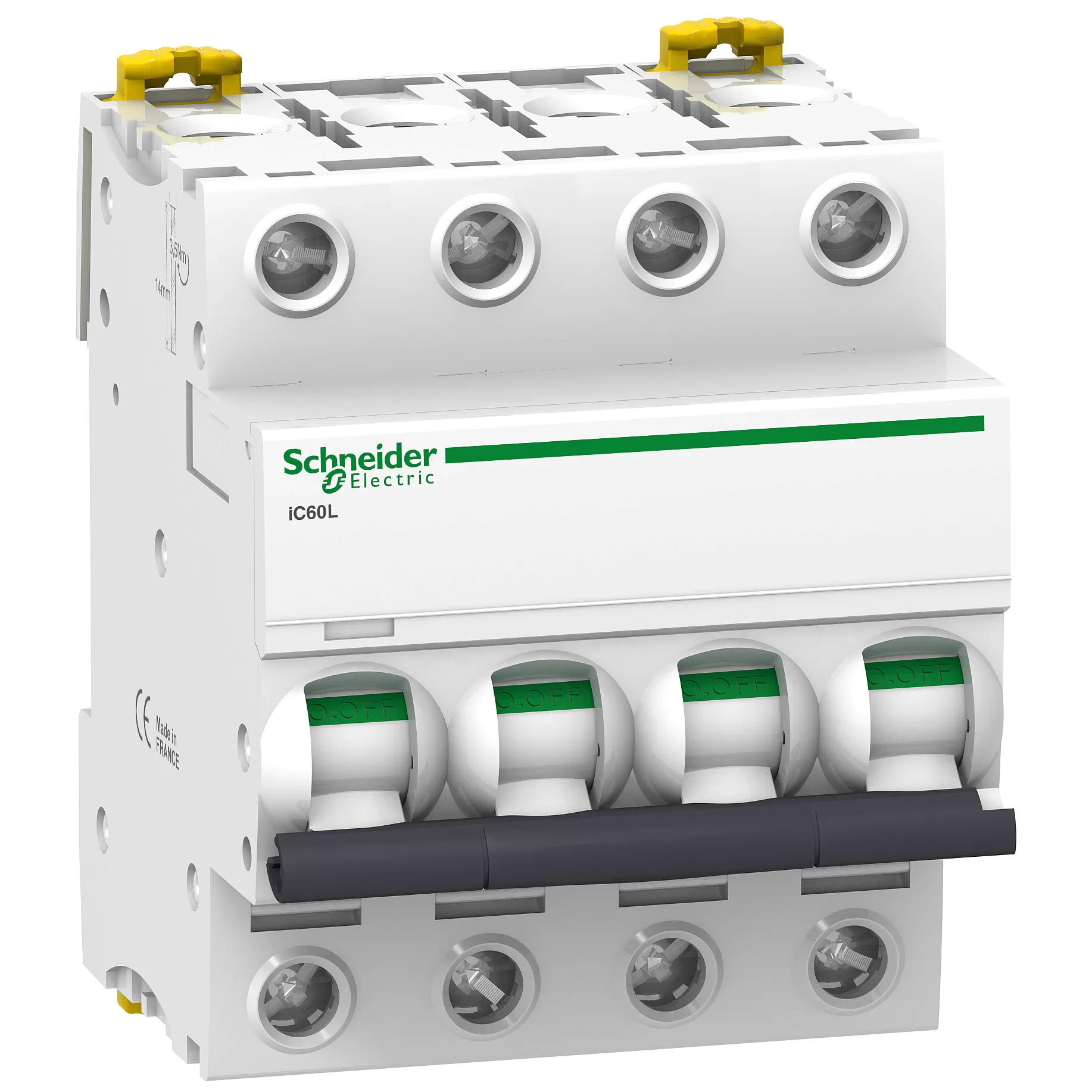 Schneider Electric Leitungsschutzschalter iC60L, 4P, 16A, B-Charakteristik, 25kA A9F93416
