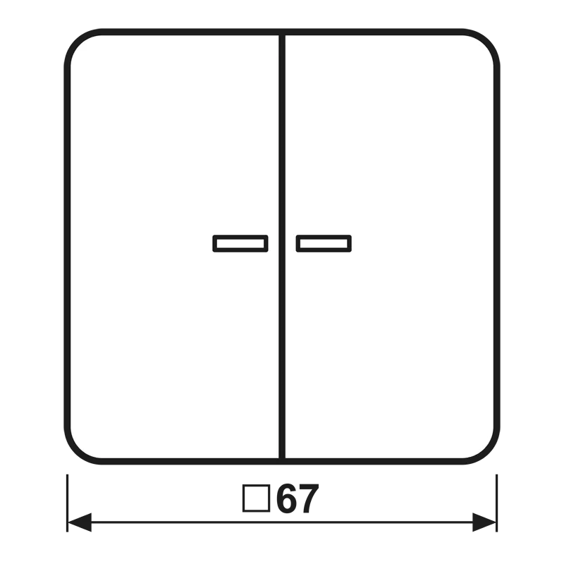 Jung Wippe mit Lichtleiter, mit Pfeilsymbolen für KNX Taster 2fach, Duroplast, Serie CD, lichtgrau CD102KO5PLG