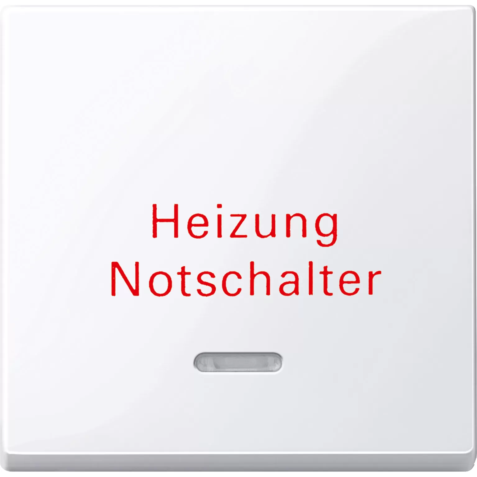 Merten Wippe mit Kontrollfenster und Aufdruck Heizungsnotschalter, aktivweiß glänzend, System M 435125