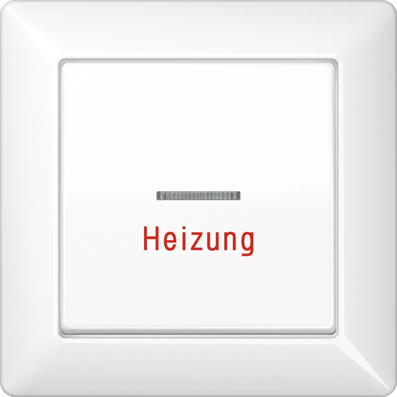 Jung Wippe 1fach mit Lichtleiter, Heizung, mit Rahmen, Duroplast, Serie AS, alpinweiß AS590HWW