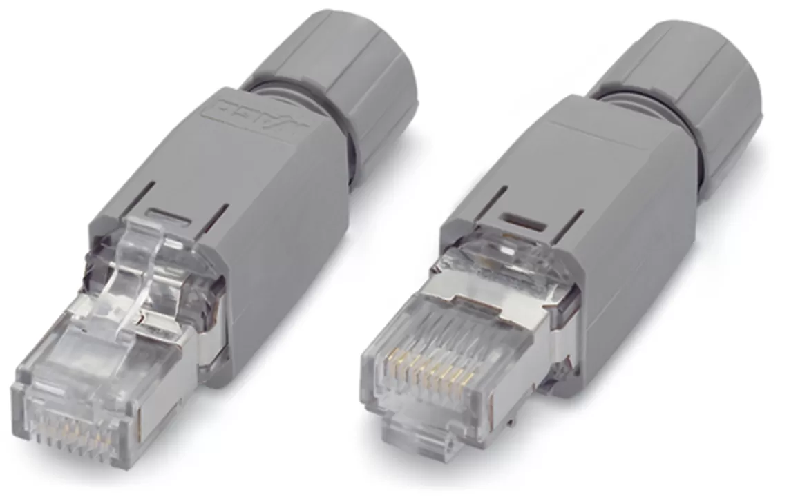 WAGO ETHERNET-Stecker RJ-45, IP20;ETHERNET 10/100 Mbit/s;feldkonfektionierbar;lichtgrau 750-975