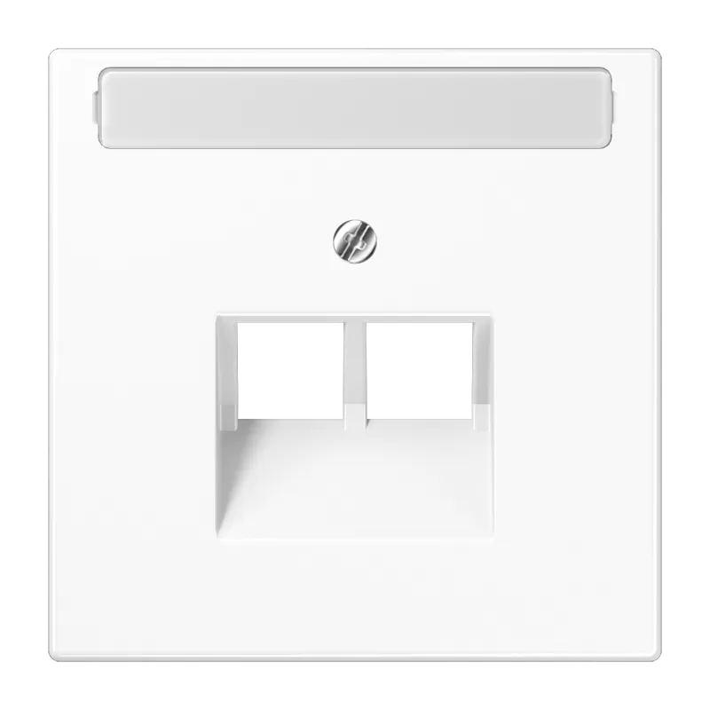 Jung Abdeckung für IAE/UAE-Anschlussdosen 2 x 8-polig, mit Schriftfeld, Thermoplast, Serie LS, alpinweiß LS969-2NAUAWW