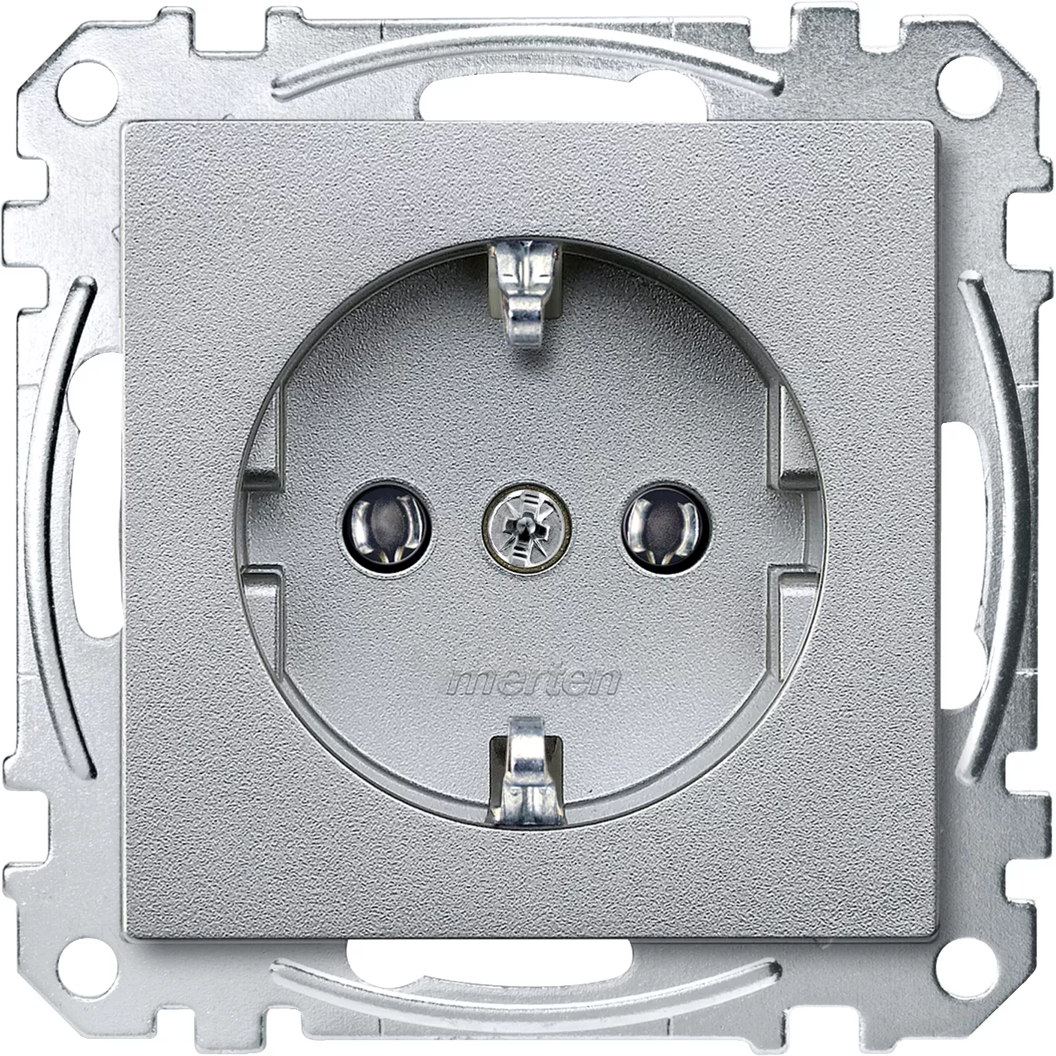 Merten SCHUKO-Steckdose, Schraub-Liftklemmen, aluminium, System M MEG2401-0460
