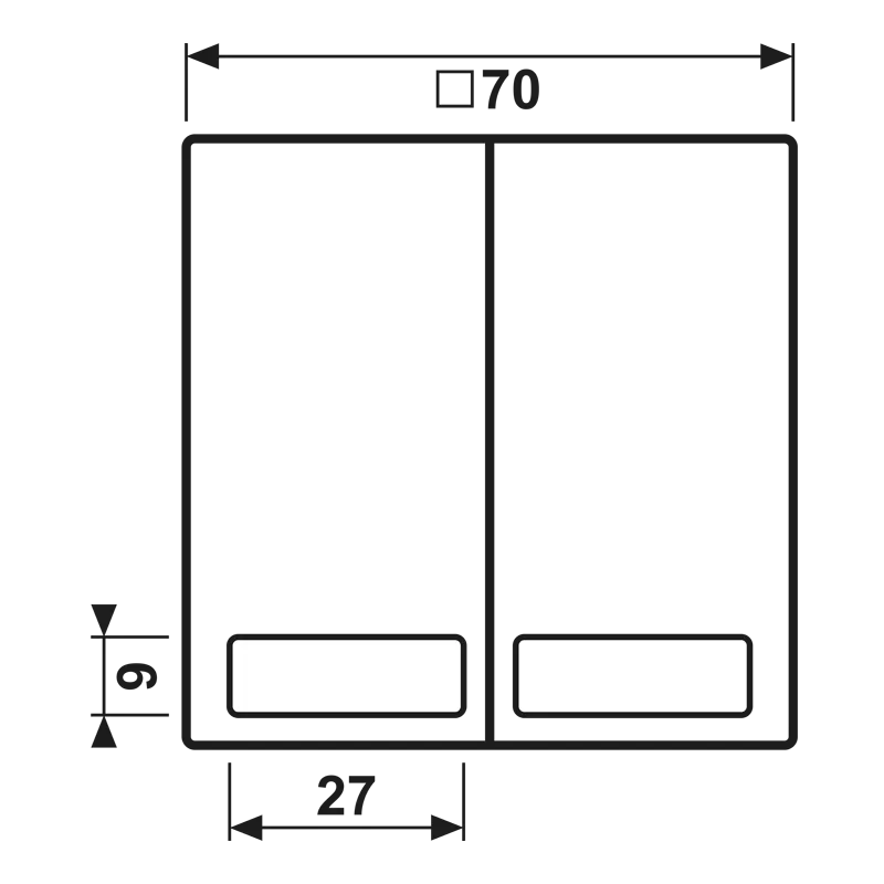 Jung Wippe 2fach, mit Schriftfeld, Duroplast, Serie LS, weiß LS995NA