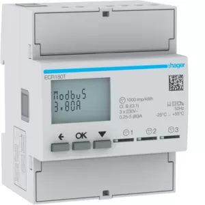 Hager Energiezähler 1ph,direkt 3x80A, MODBUS ECR180T