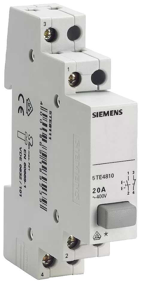 Siemens Taster, 2W 20A, 1 Taste grau mit Rastfunktion 5TE4814