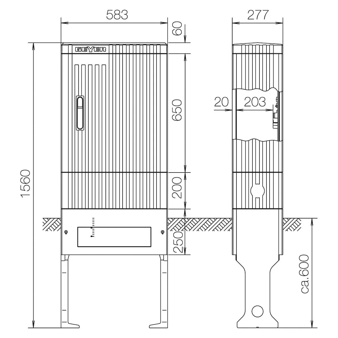 ABN Anschlusssäule FB2, BH4 SL155P