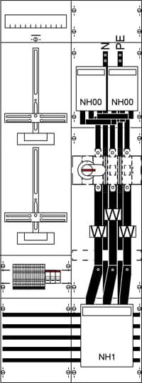 Striebel & John KA4270ML Mess- und Wandlerfeld BH5 vorverdrahtet mit Zählerkreuz KA4270ML