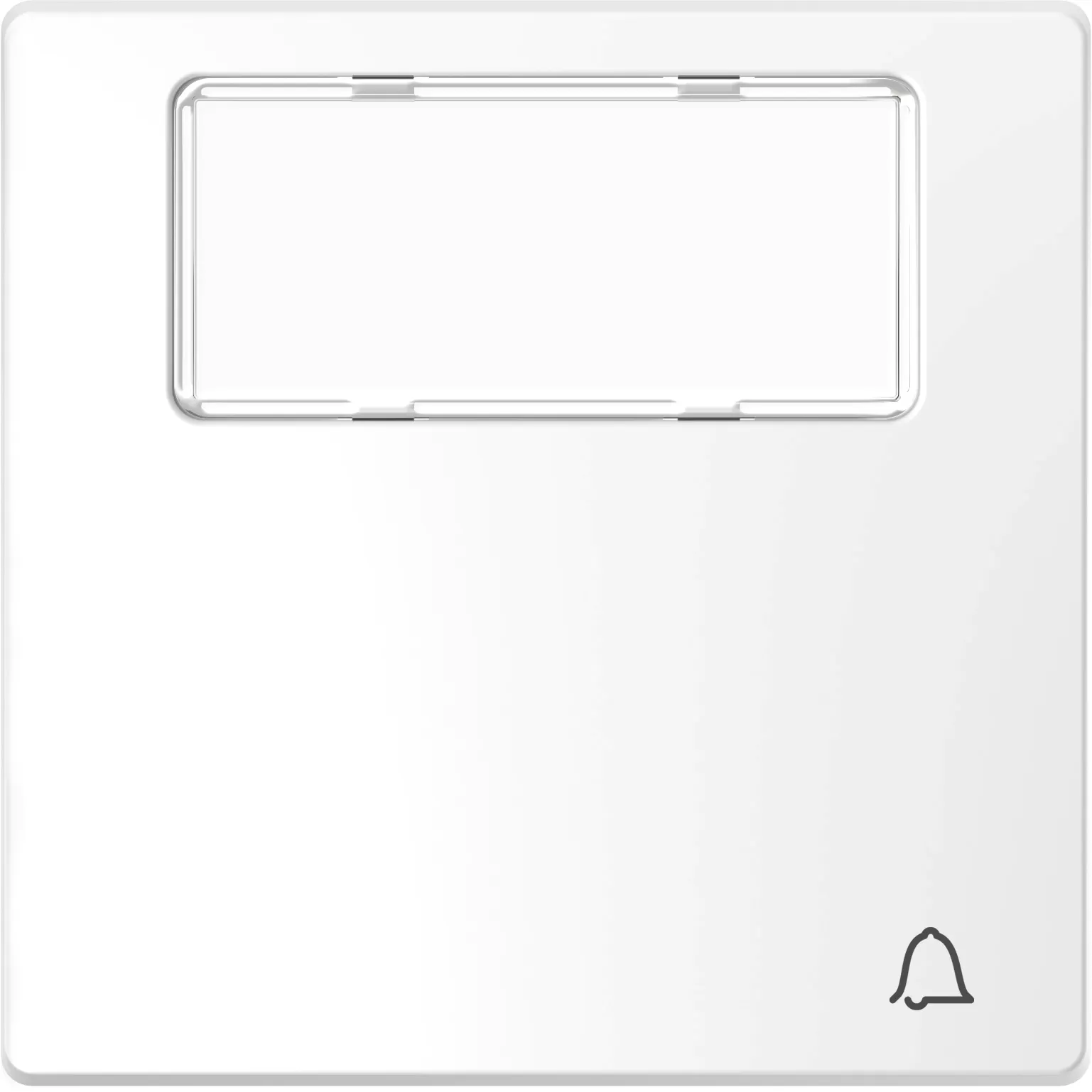 Merten Wippe mit Kontrollfenster und Aufdruck Klingel, Lotosweiß, System Design MEG3325-6035