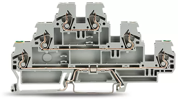 WAGO Dreistockklemme;Schutzleiter-/Durchgangs-/Durchgangsklemme;2,5 mm²;grau 870-577