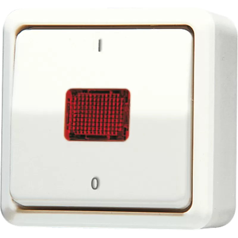 Jung Wipp-Kontrollschalter, Aus 2-pol., 10 AX 250 V ~, AP 600, weiß 602KOA