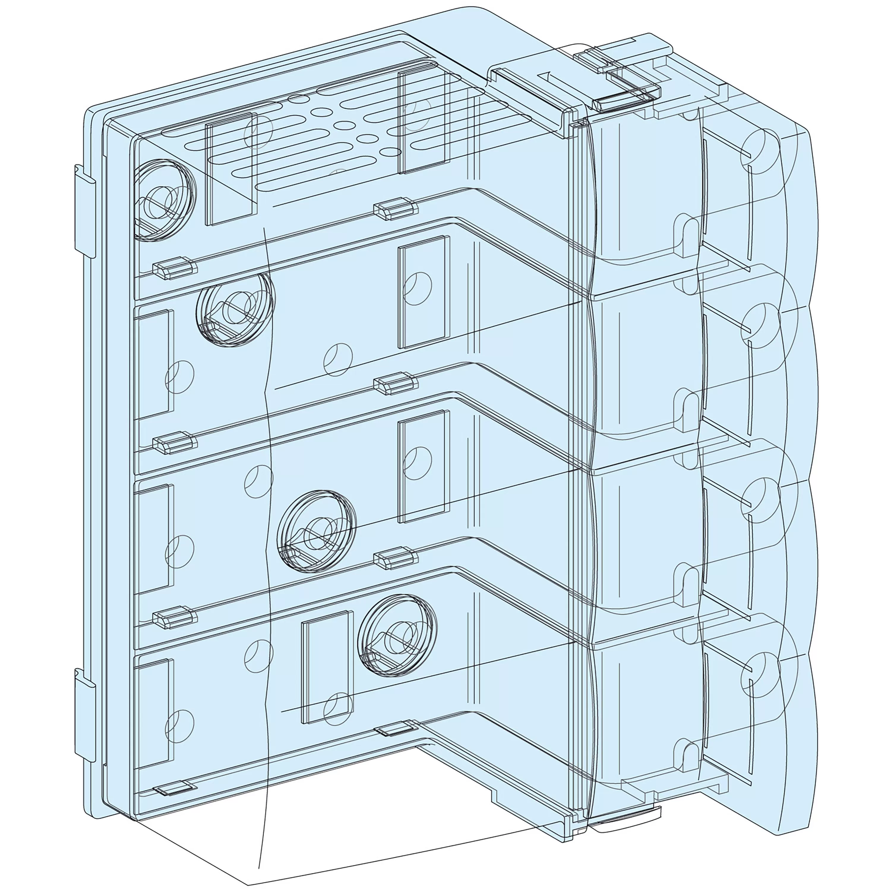 Schneider Electric PrismaSeT-P, Verbindungsblock, ComPacT NSX100-250/INS250 4pol,Festeinbau,horizontal,vertikaler Sammelschiene Linergy BW LVS04060