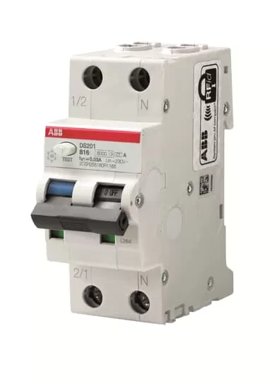 ABB DS201A-B6/0,03 FI/LS-Schalter 6kA, 1P+N, Typ A, B 6, 30mA 2CSR255180R1065