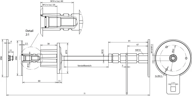 Dehn Wanddurchführung m. Druckwasserschutz f. Stärken 200-300mm NIRO (V4A) 478530