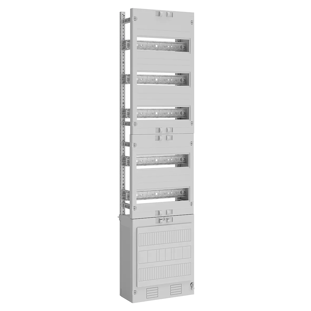 ABN Verteilerfeld 1V mit Schienen, AnKlemmen 1V5, 5-polig, BxH: 250x1050mm ABNPV107C02