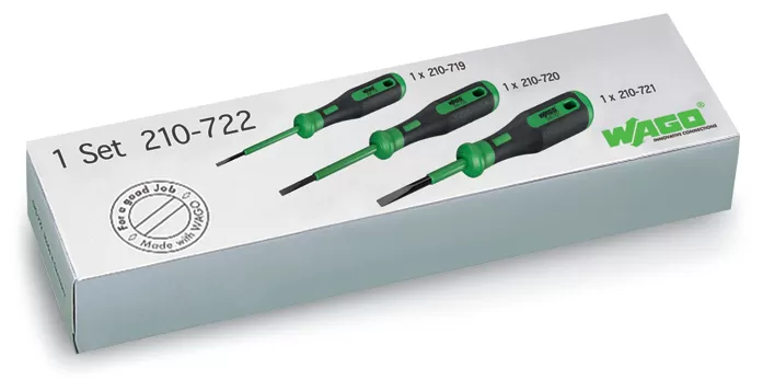 WAGO Betätigungswerkzeug-Set mit teilisoliertem Schaft;Typ 1, Klinge (2,5 x 0,4) mm;Typ 2, Klinge (3,5 x 0,5) mm 210-722