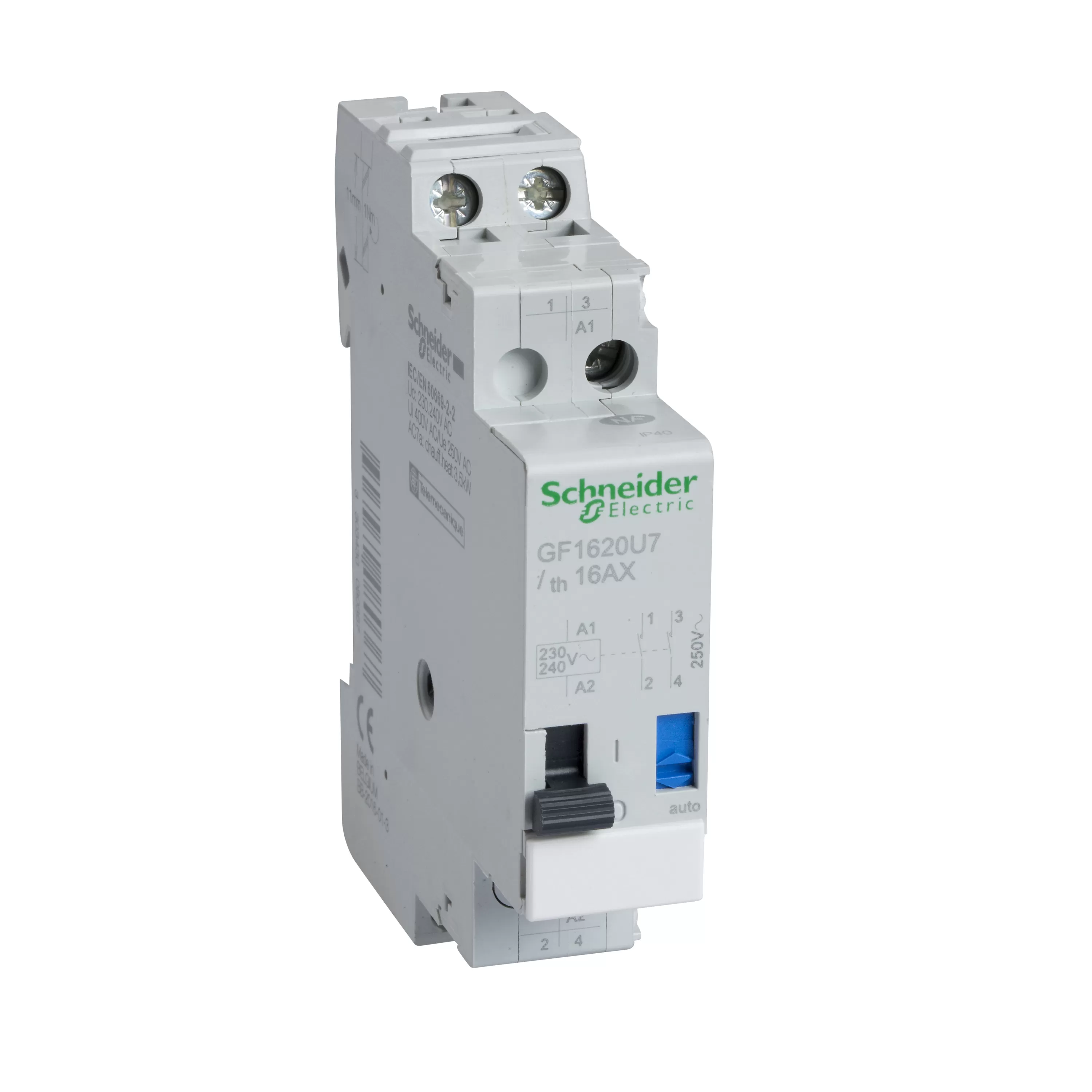 Schneider Electric Impulsrelais GF16, Spule 230-240V 50/60 Hz, 2 NO 16A GF1620U7