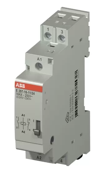 ABB E297-16-11/24 Installationsrelais Spule 24 VAC/ 24 VDC, 16 A, 1 NC + 1 NO 2TAZ311000R2043