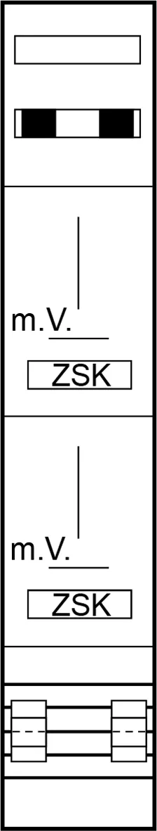 ABN Komplett-Zählerplatz 3Pkt 2Z SaS 6x40 A Lux Z19120L