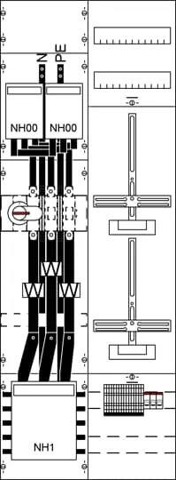 Striebel & John KA4269 Mess- und Wandlerfeld BH5 vorverdrahtet mit Zählerkreuz KA4269