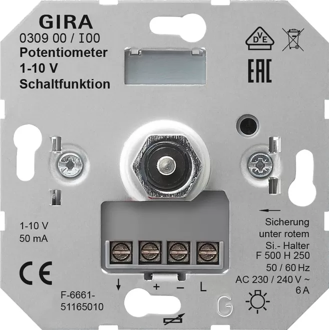 Gira Potentiometer Steuer 1 - 10 V Schaltfkt Einsatz 030900