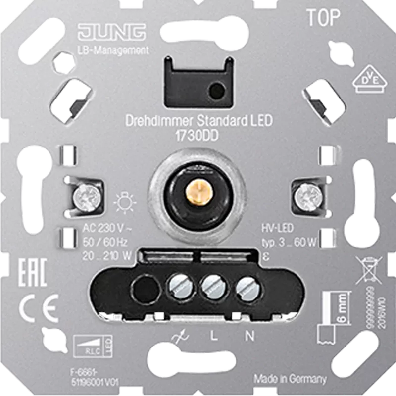 Jung Drehdimmer Standard LED, ohne Nebenstelleneingang 1730DD