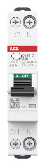 FI/LS-Schalter 6kA,1P+N DS301C B16 A30#R1165