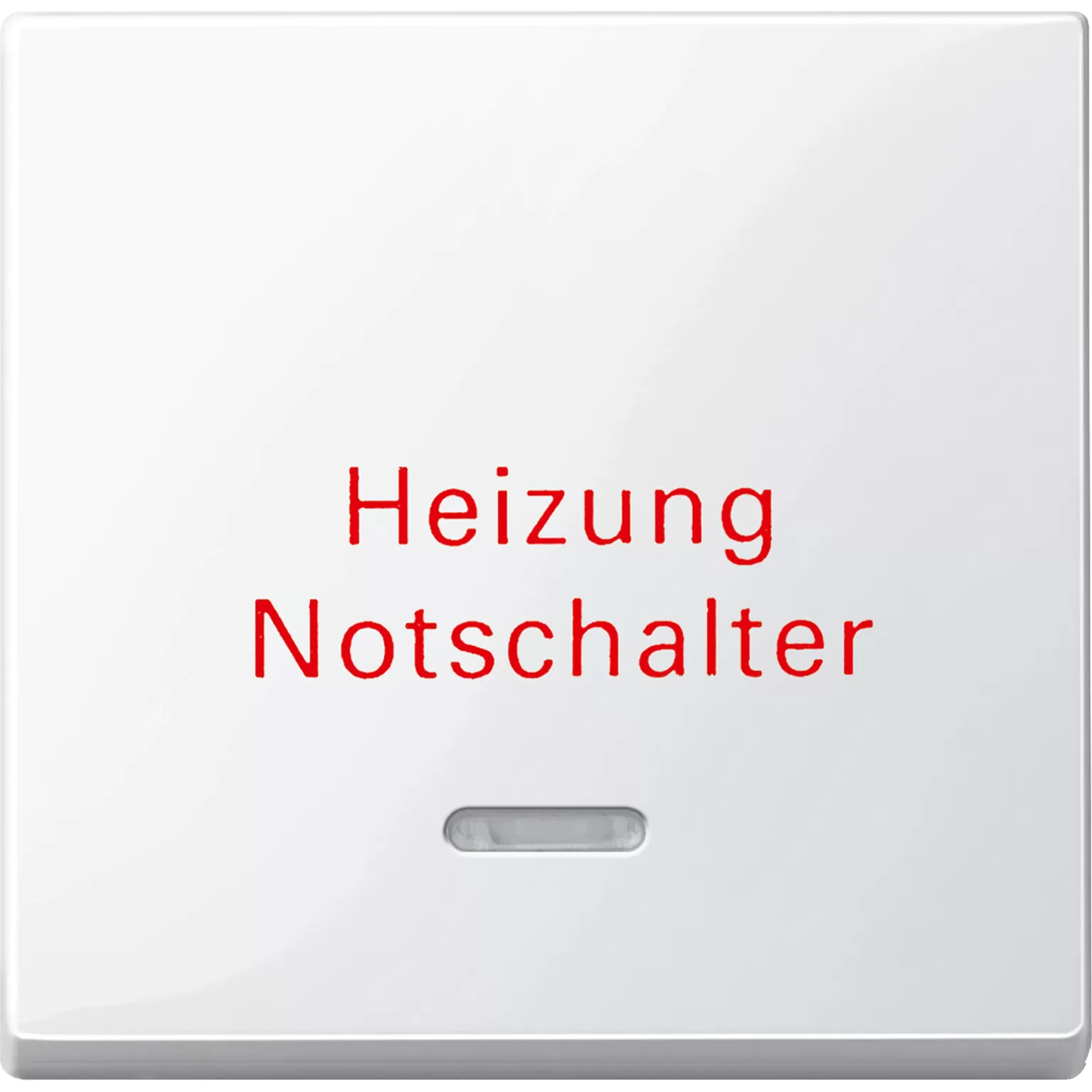 Merten Wippe mit Kontrollfenster und Aufdruck Heizungsnotschalter, polarweiß glänzend, System M 435119