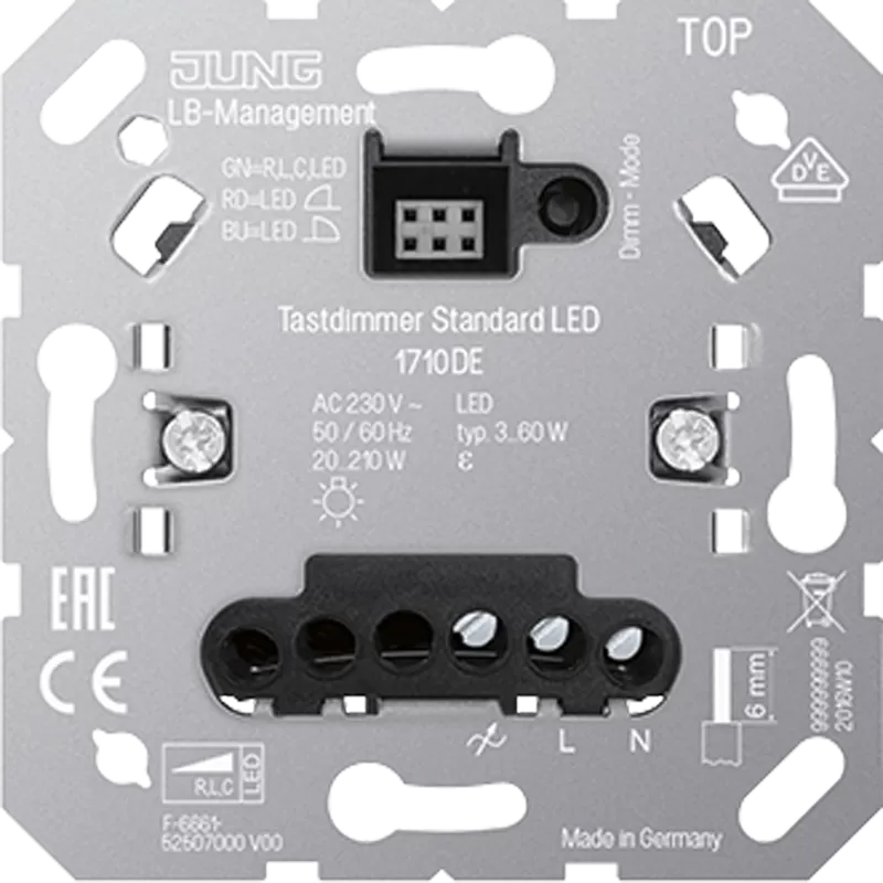 Jung Tastdimmer Standard LED, ohne Nebenstelleneingang 1710DE