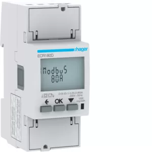 Hager Energiezähler 1ph,direkt 80A, MODBUS,MID ECR180D