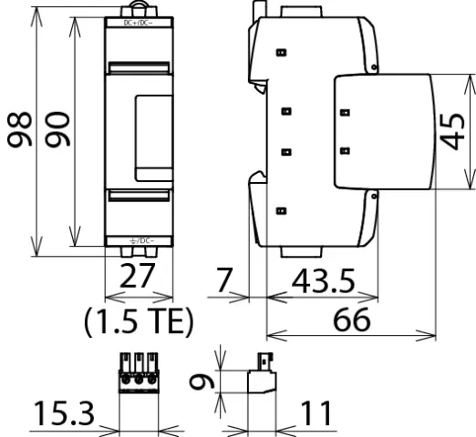 Dehn Überspannungsableiter Typ 2 DEHNguard SE DC 1-polig Uc 900V DC 972145