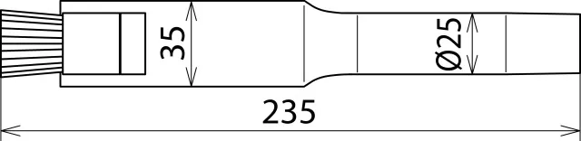 Dehn Flachdüse m.Pinsel D 25/B 35 mm f. Trockenreinigungsset NS  -1000V 785590