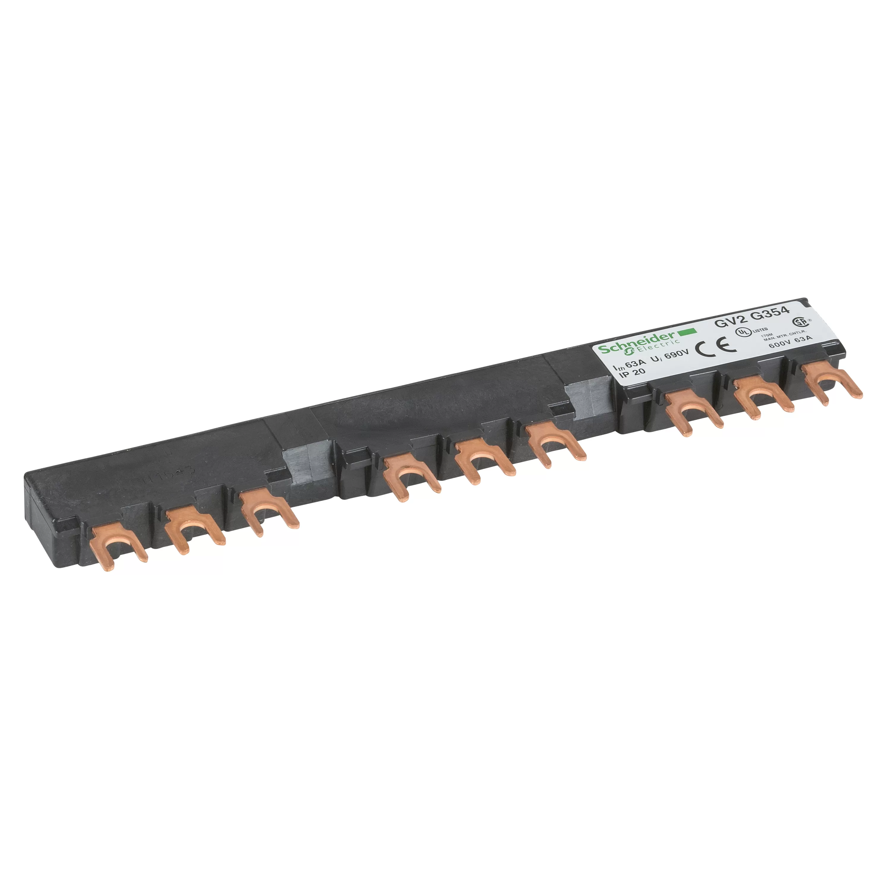 Schneider Electric Drehstrom-Sammelschienensystem, 63A, 3Abgangsstellen, 54mm Abstand GV2G354