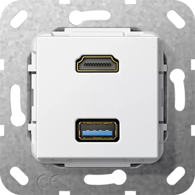 Gira HDMI™ USB 3.0 A Kpl. Einsatz Reinweiß 567803