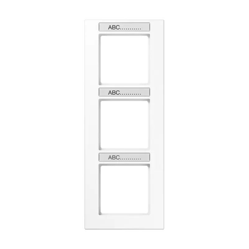 Jung Rahmen 3fach, mit Schriftfeld, senkrechte Montage, Thermoplast, A CREATION, alpinweiß AC583BFNAWW