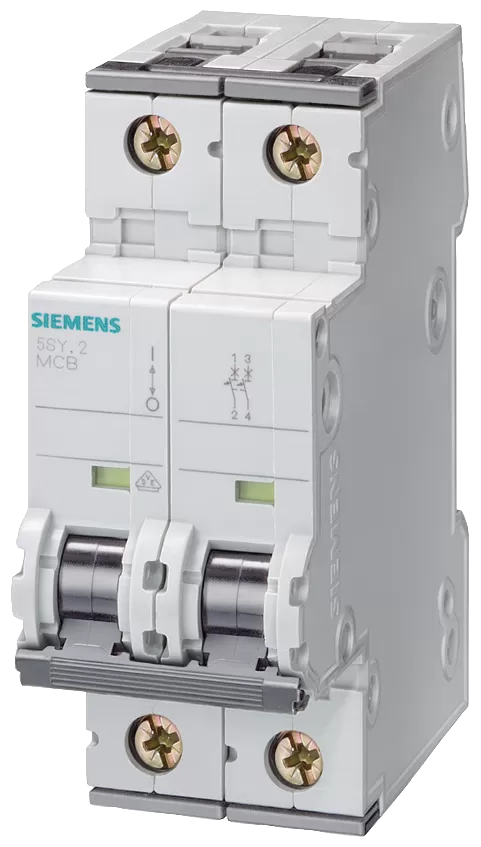 Siemens Leitungsschutzschalter 400V 10kA, 2-polig, B, 6A, T=70mm 5SY42066