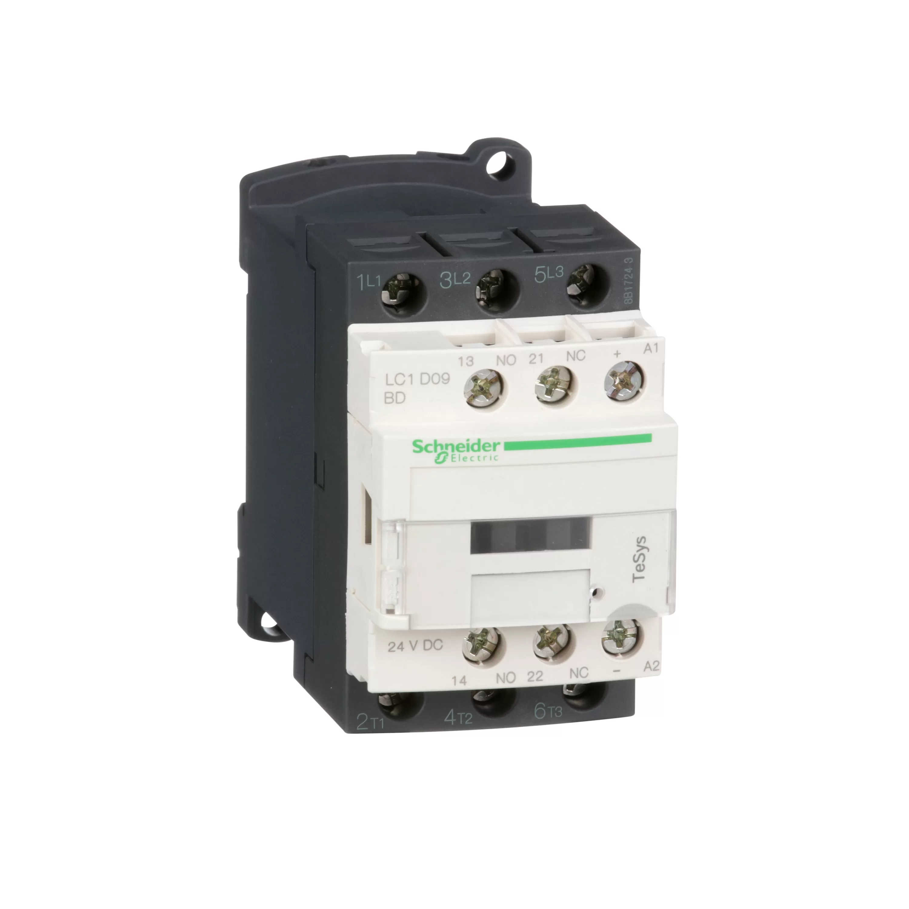 Schneider Electric Leistungsschütz LC1D 3p, +1S+1Ö, 4 kW, 9 A, 400 V AC3, Spule 24 V DC LC1D09BD